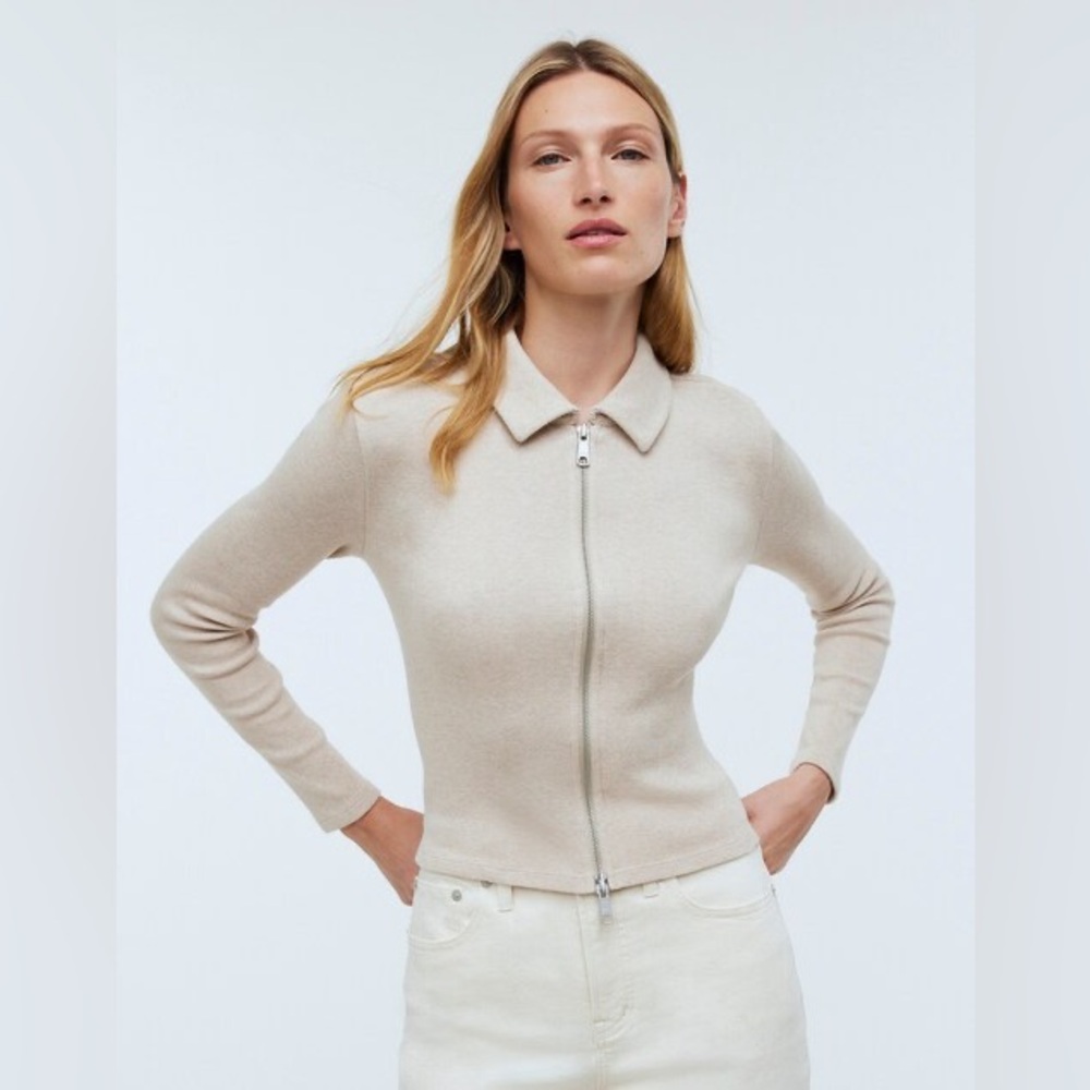 Madewell Zip Front Collared Top
